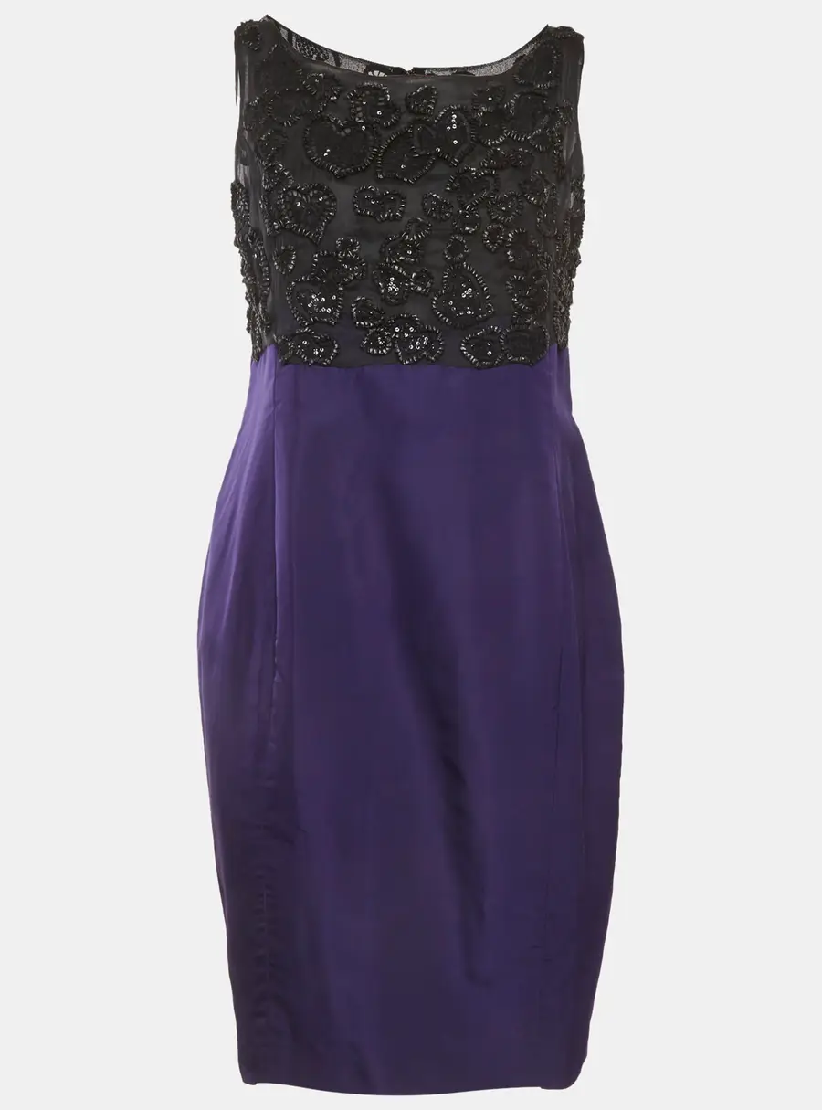 Yves Saint Laurent Edition Soir Purple Embellished Mini Dress M