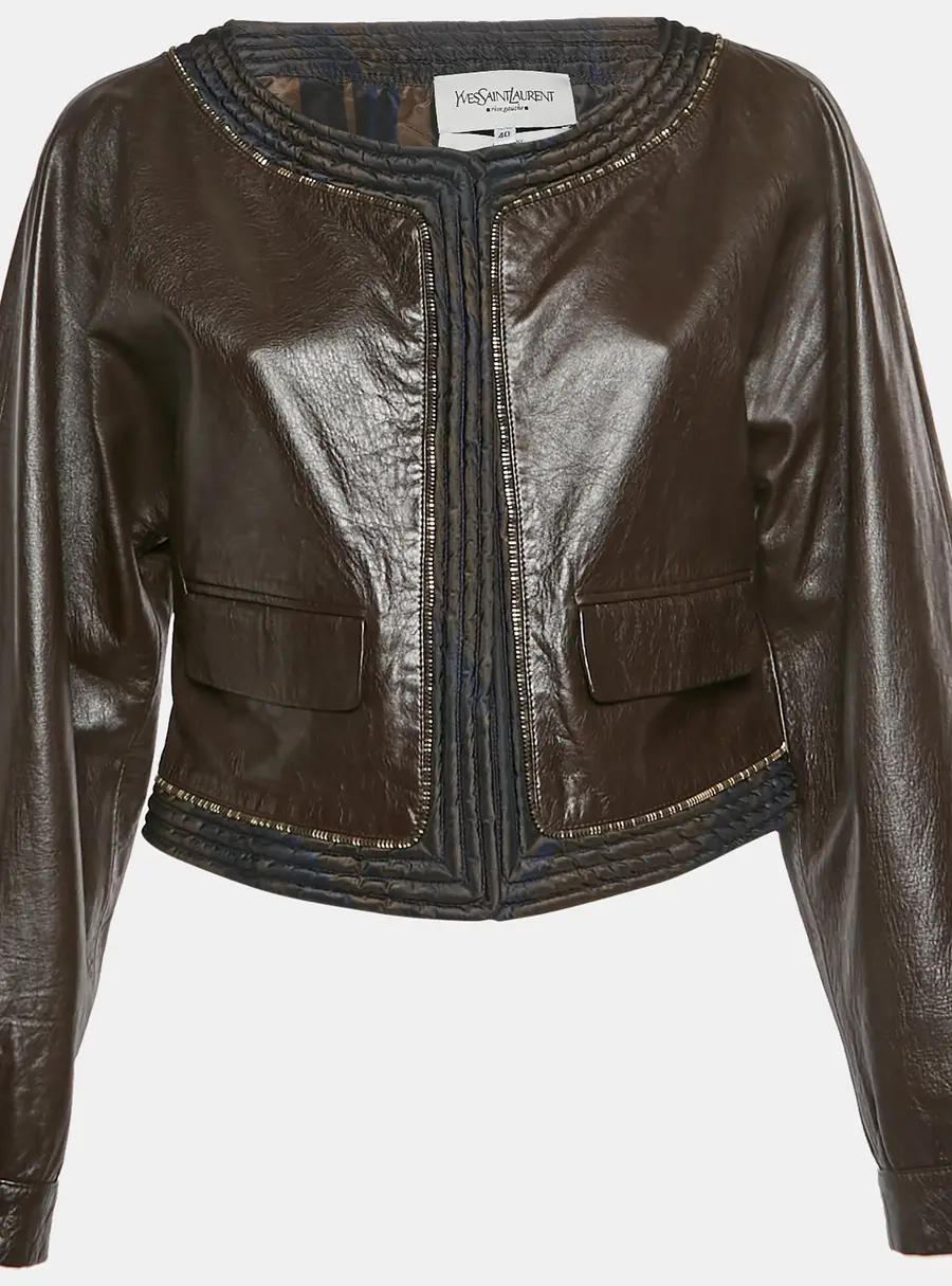 Yves Saint Laurent Vintage Brown Leather Jacket M