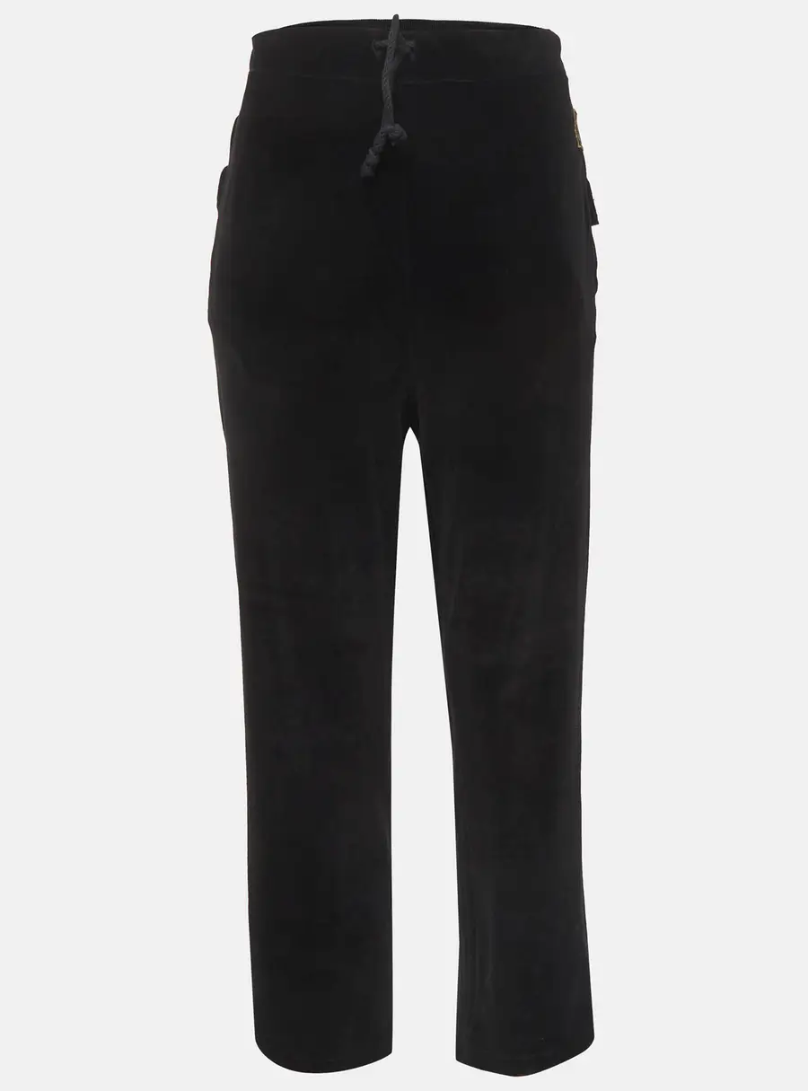 Yves Saint Laurent Black Velvet Straight Fit Trousers S