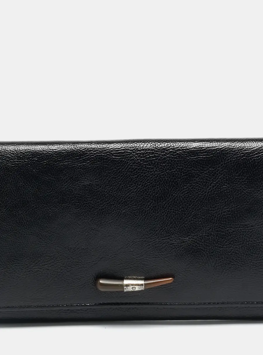 Yves Saint Laurent Mombasa Black Leather Continental Wallet