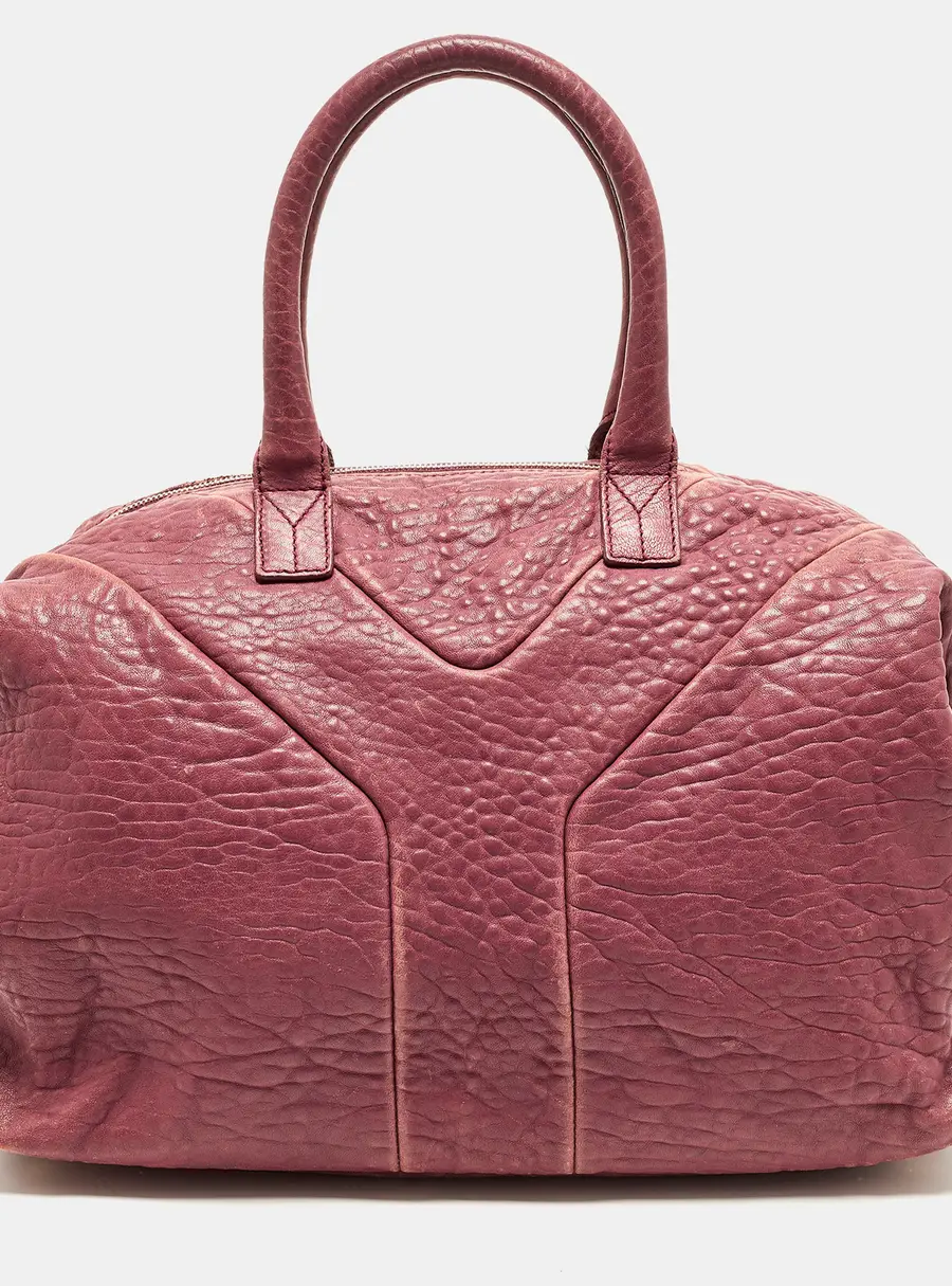 Yves Saint Laurent Easy Y Mauve Pink Pebbled Leather Bag