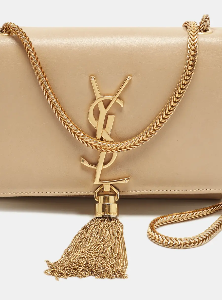 Yves Saint Laurent Kate Tassel Small Beige Leather Shoulder Bag