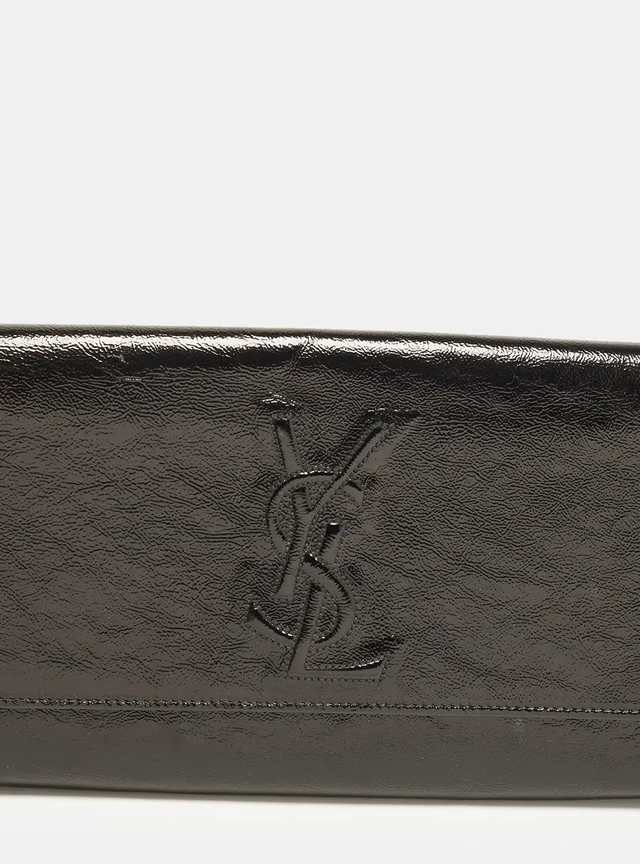 Yves Saint Laurent Belle De Jour Flap Black Patent Leather Clutch