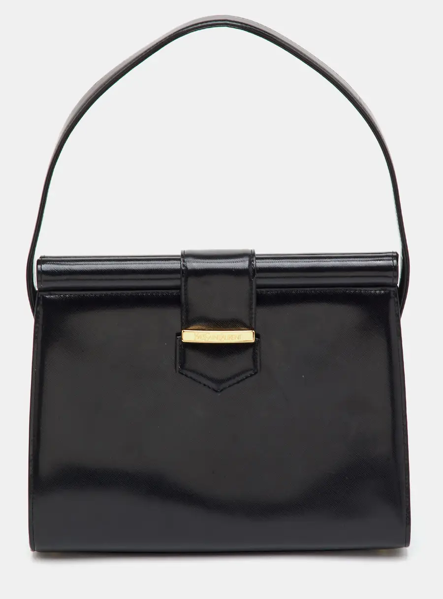 Yves Saint Laurent Vintage Black Leather Shoulder Bag