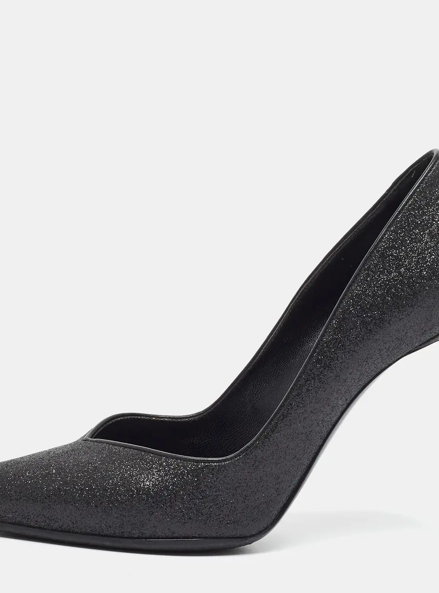 Yves Saint Laurent Anja Size 39 Black Glitter Pumps