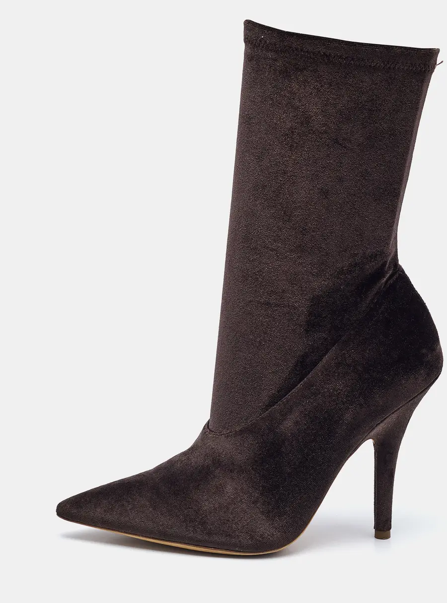 Yeezy Brown Velvet Season 5 Mid Calf Boots Size 38