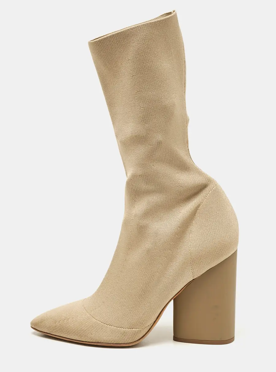 Yeezy Beige Knit Fabric Season 4 Sock Boots Size 37