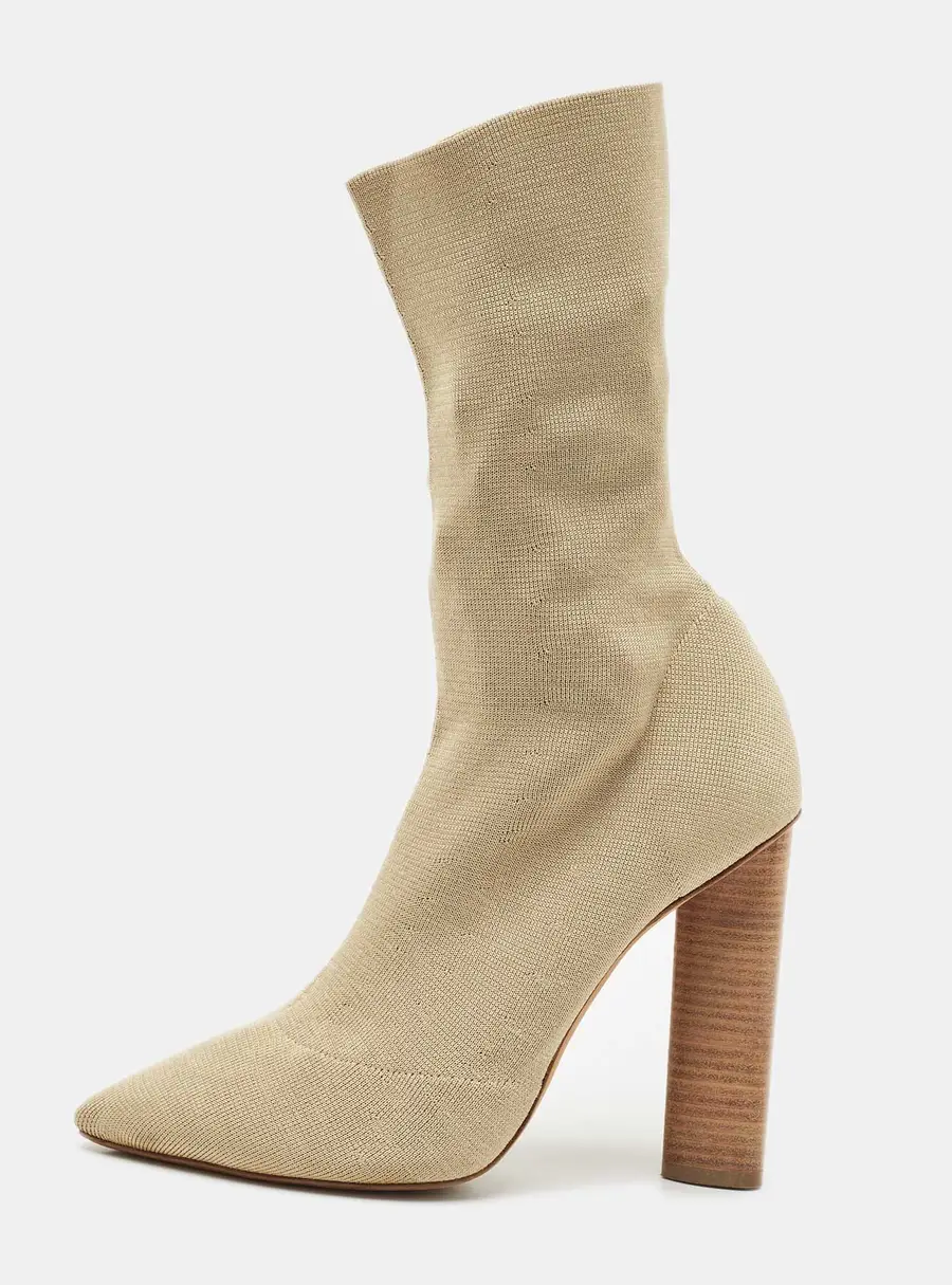 Yeezy Beige Knit Fabric Season 2 Sock Boots Size 39