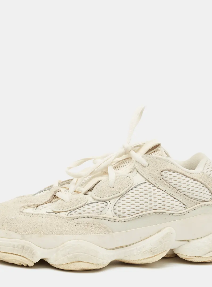 Yeezy x Adidas Yeezy 500 Bone Size 38.5 White Mesh and Suede Low Top Sneakers