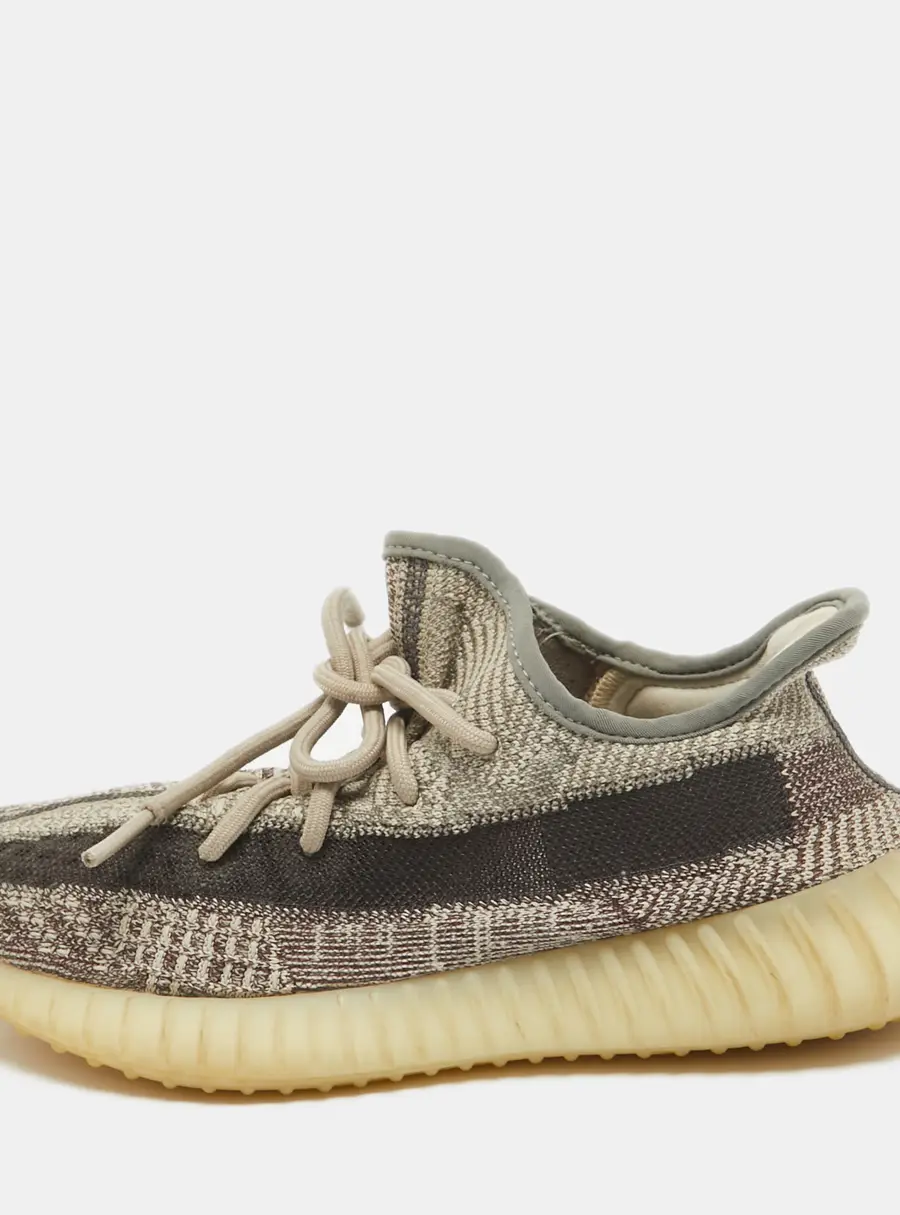 Yeezy x Adidas Brown/White Knit Fabric Boost 350 V2 Zyon Sneakers Size 39 1/3