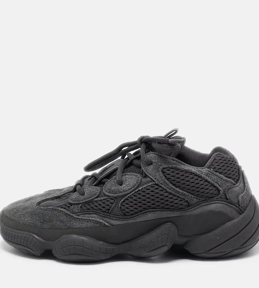 Yeezy x Adidas Black Mesh and Suede 500 Utility Black Sneakers Size 38 2/3