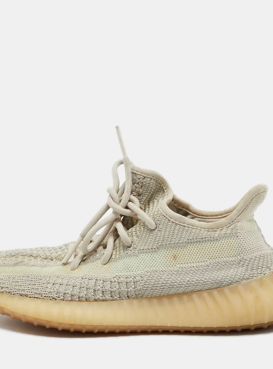 Yeezy x adidas Beige/Grey Knit Fabric Boost 350 V2 Citrin Sneakers Size 371/3