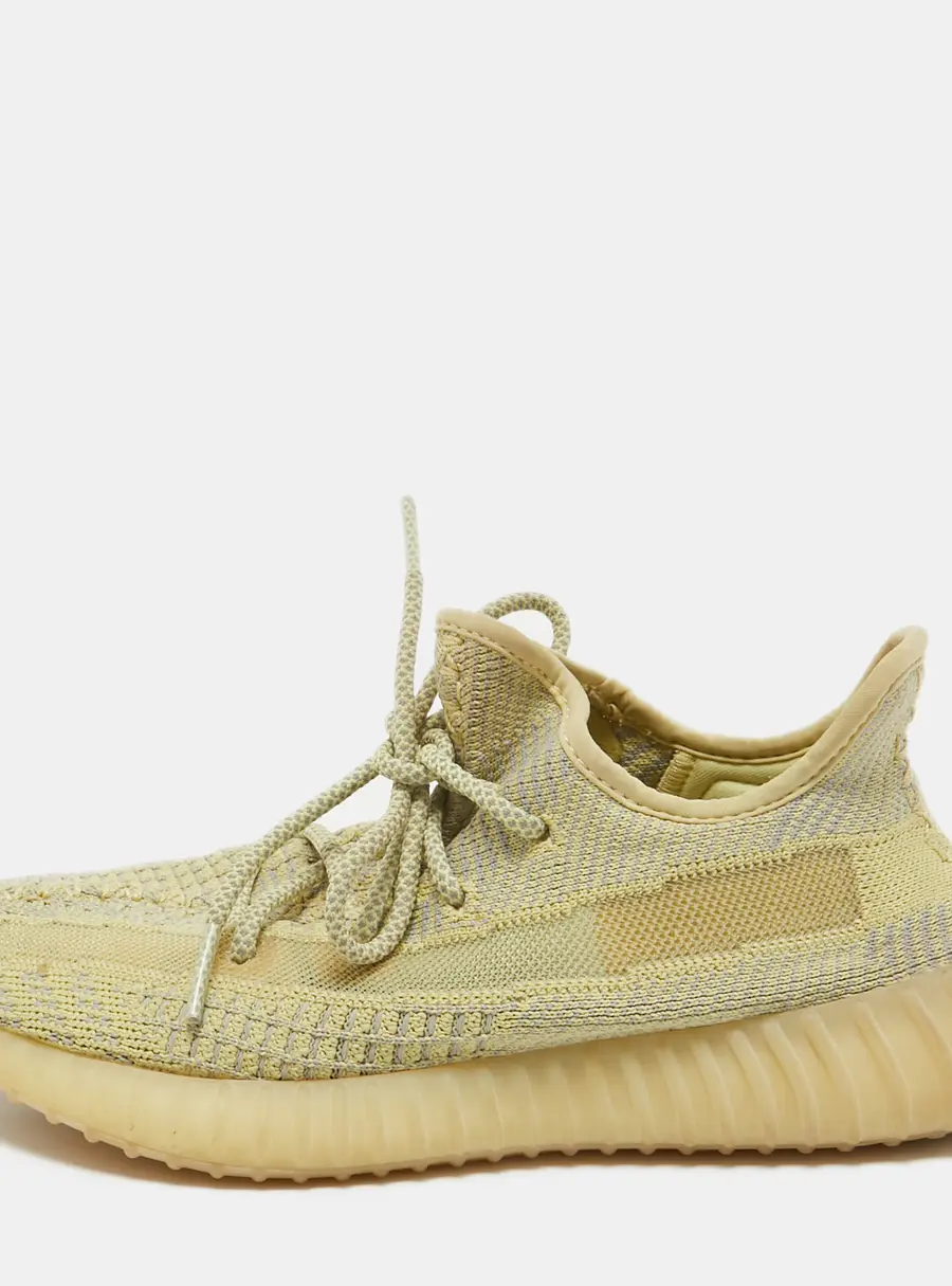 Yeezy x Adidas Grey/Yellow Knit Fabric Boost 350 V2 Antlia Sneakers 39 1/3