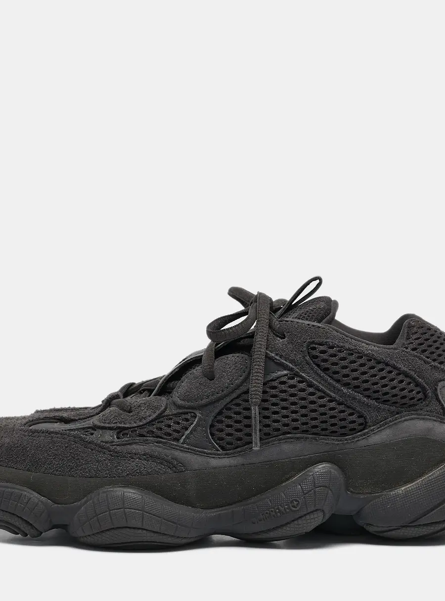 Yeezy x Adidas Black Suede and Mesh 500 Utility Black Sneakers Size 40 2/3