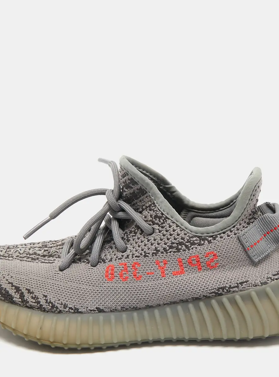 Yeezy x Adidas Grey Knit Fabric Boost 350 V2 Beluga Sneakers Size 38