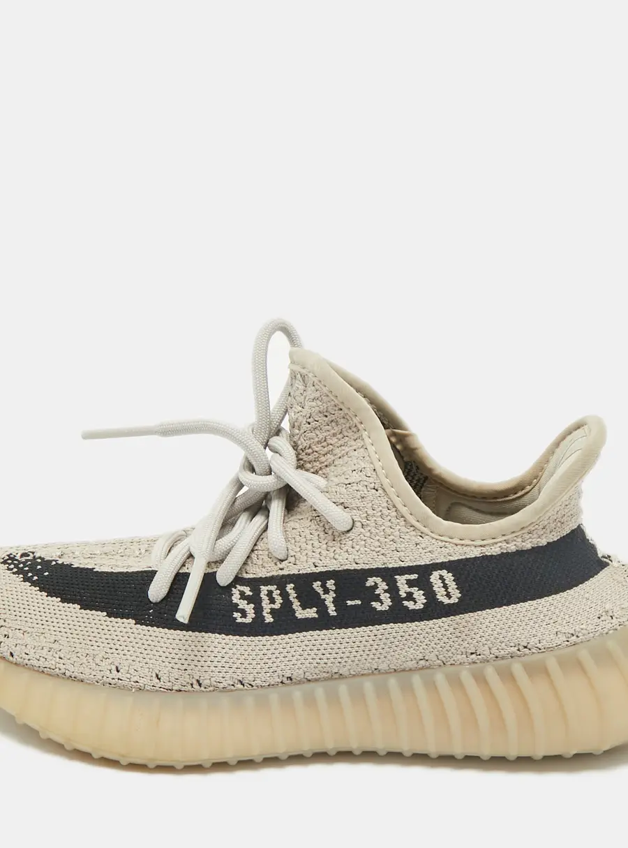 Yeezy x Adidas White Fabric Boost 350 V2 Slate Core Sneakers Size 37 2/3
