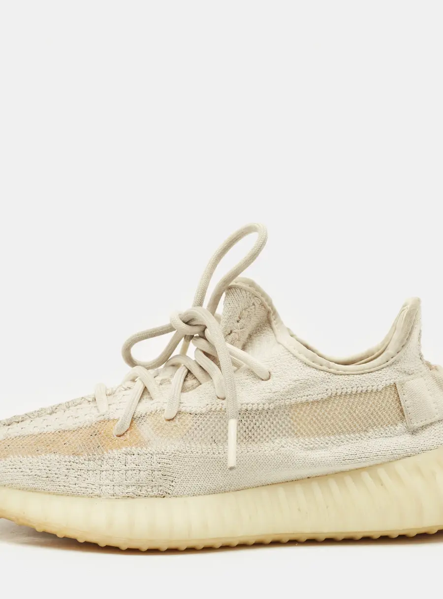 Yeezy x Adidas Cream Knit Fabric Boost 350 V2 Synth Non Reflective Sneakers Size 38