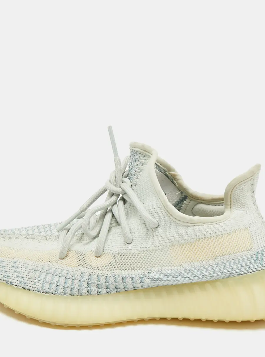 Yeezy x Adidas Blue/White Knit Fabric Boost 350 V2 Cloud White (Non-Reflective) Sneakers 40