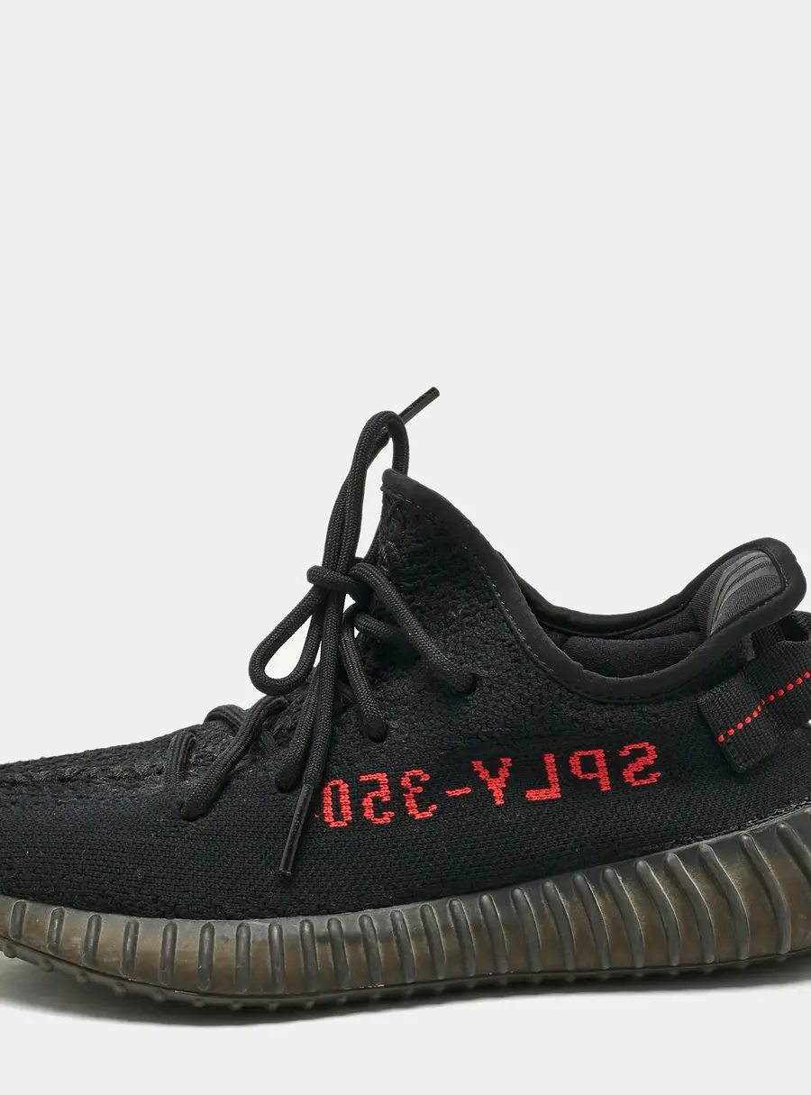 Yeezy x Adidas Black Knit Fabric Boost 350 V2 Bred Sneakers Size 40 2/3