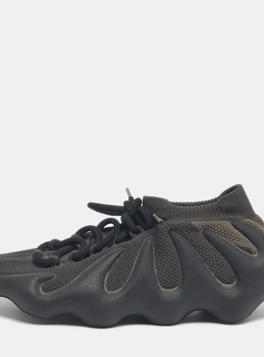 Yeezy x Adidas Black/Brown Mesh and Rubber 450 Lace Up Sneakers Size 38