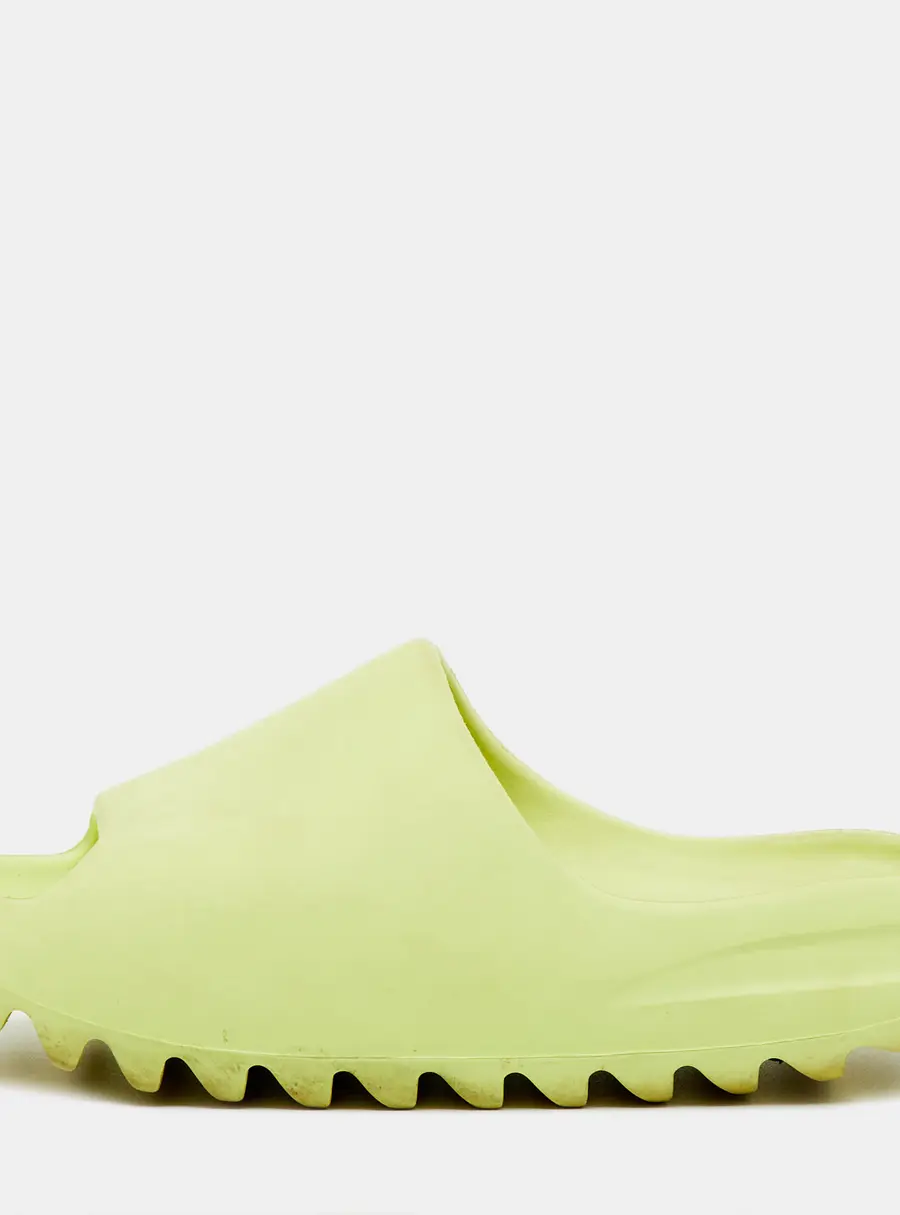 Yeezy x Adidas Neon Green Rubber Glow Green Slide Size 38