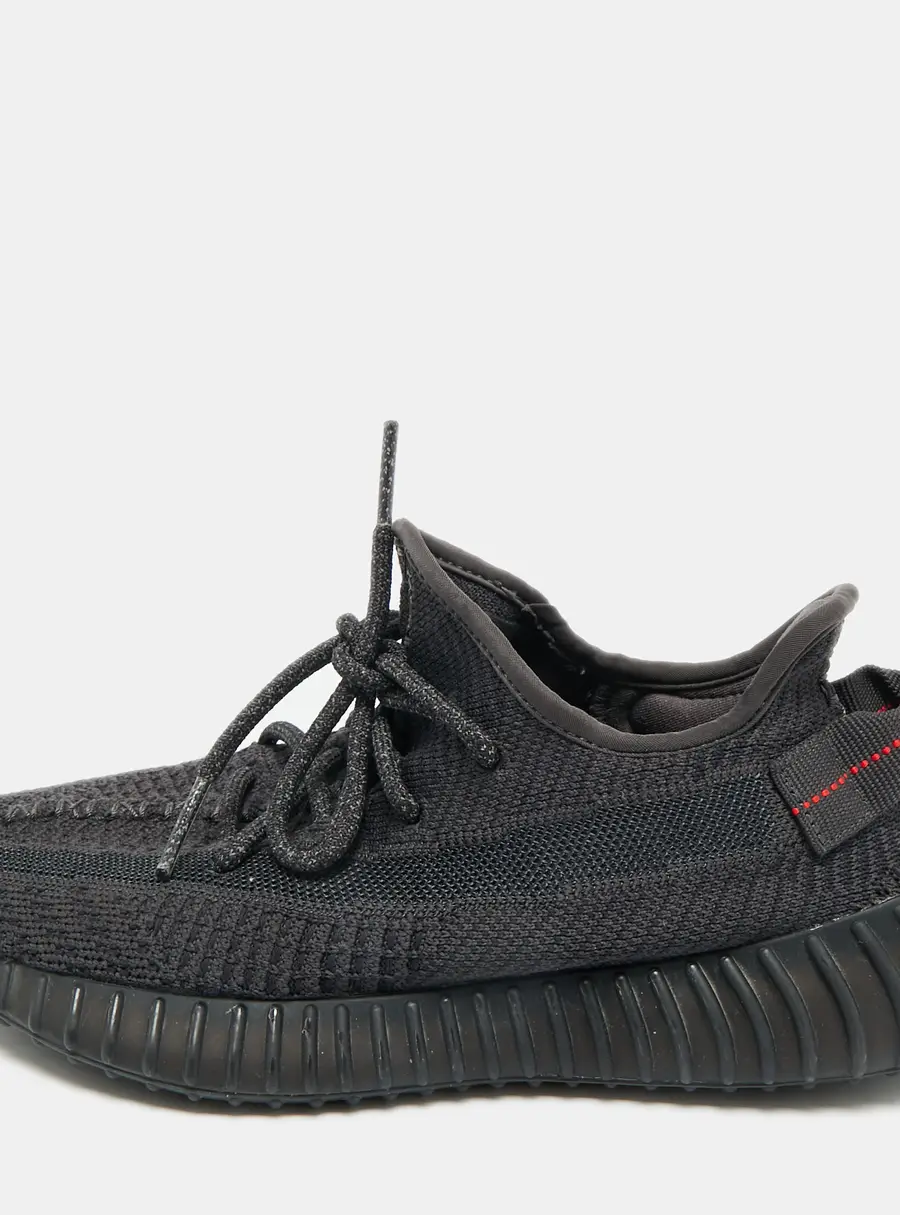 Yeezy x Adidas Black Knit Fabric Boost 350 V2 "Cinder" Low Top Sneakers Size 38 2/3