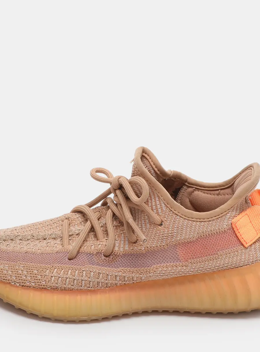 Yeezy x Adidas Boost 350 V2 Clay Size 36.5 Brown Knit Fabric Low Top Sneakers