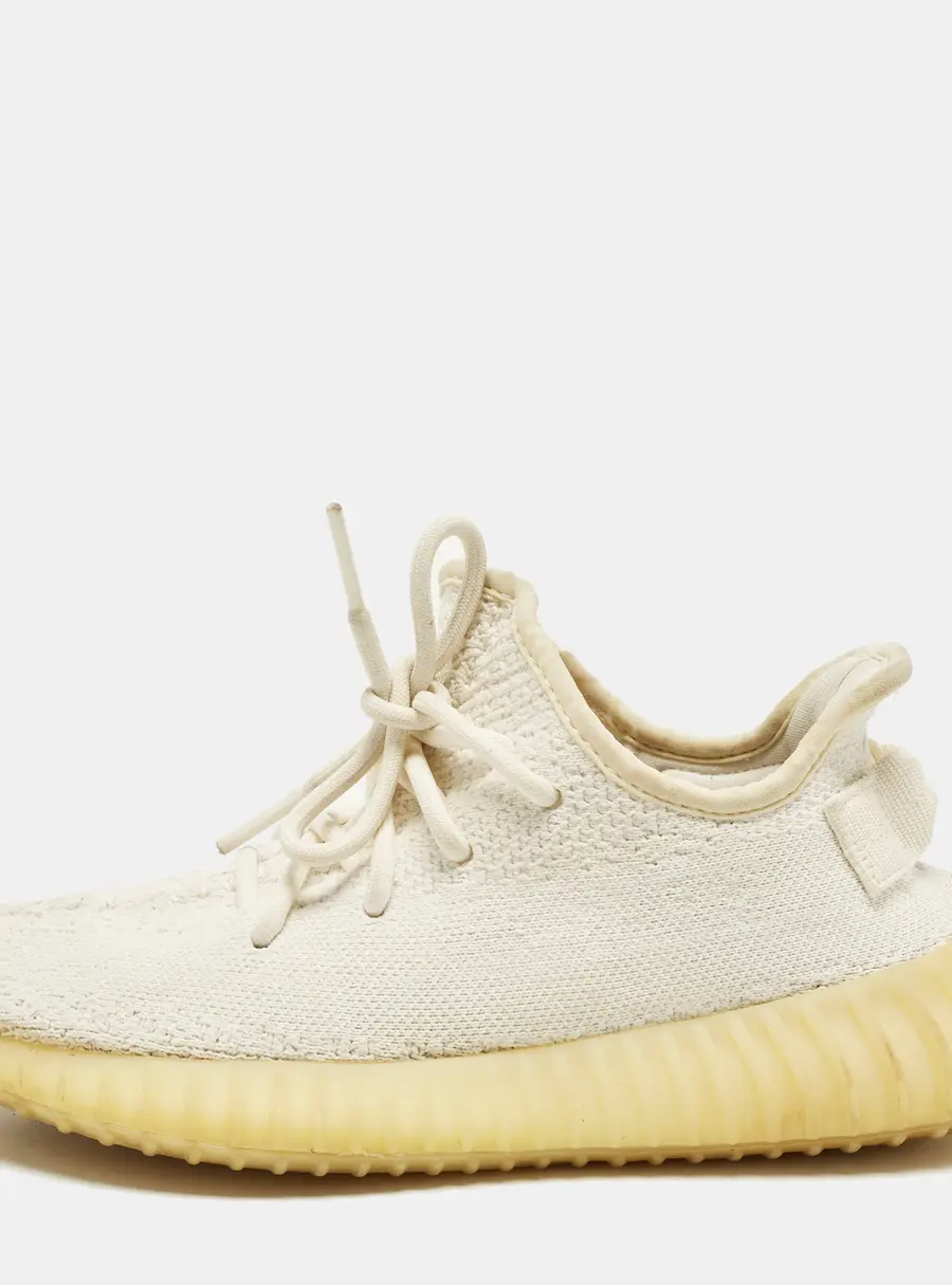 Yeezy x Adidas Boost 350 V2 Size 38 White Knit Fabric Low Top Sneakers