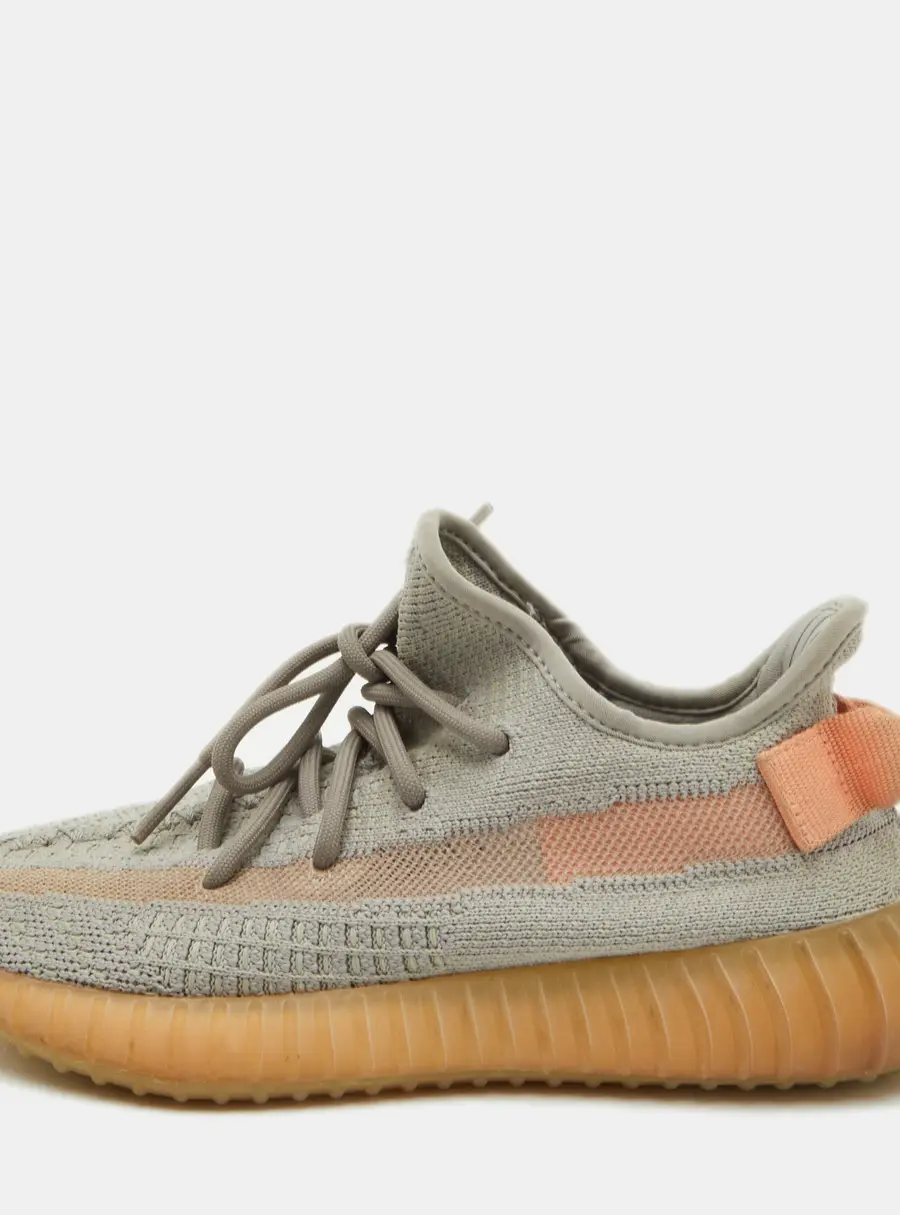 Yeezy x Adidas True Form Boost 350 V2 Size 37 1/3 Grey Knit Fabric Lace Up Sneakers