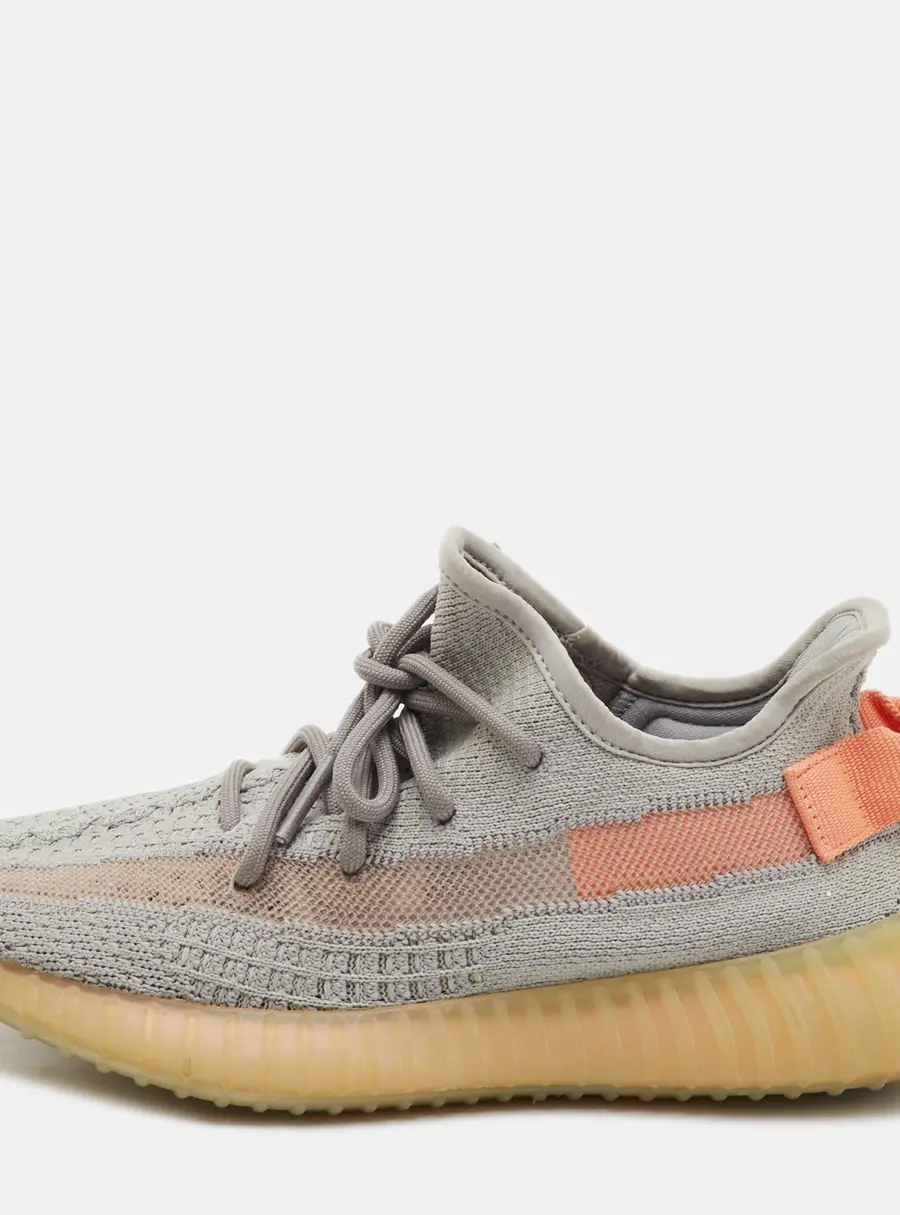 Yeezy x Adidas Boost 350 V2 True Form Size 38 Grey Knit Fabric Low Top Sneakers