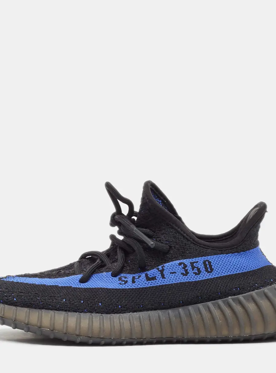 Yeezy x Adidas Black/Blue Knit Fabric Boost 350 V2 Dazzling Blue Sneakers Size 38 2/3