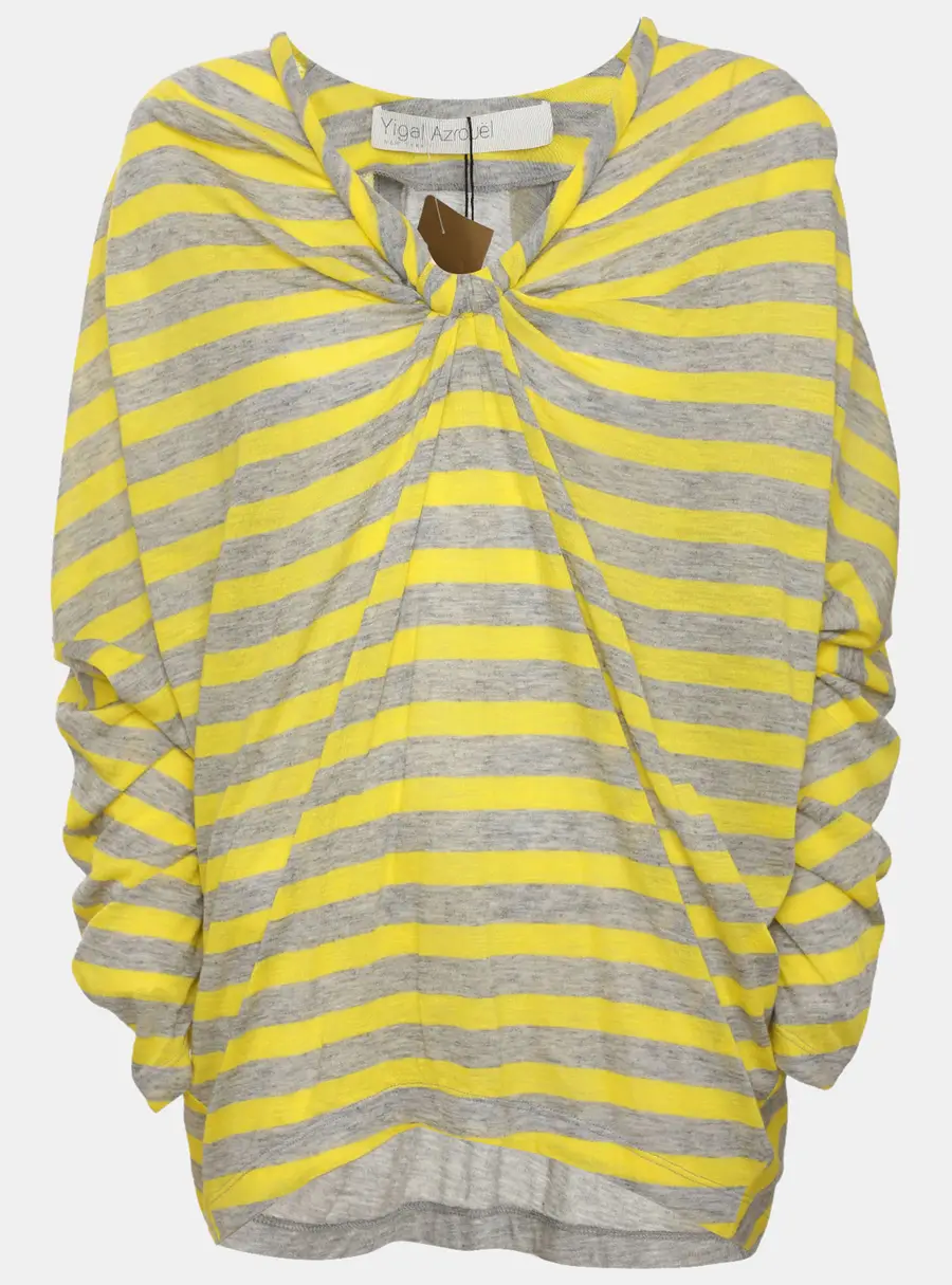 Yigal Azrouel Yellow/Grey Jersey Top M