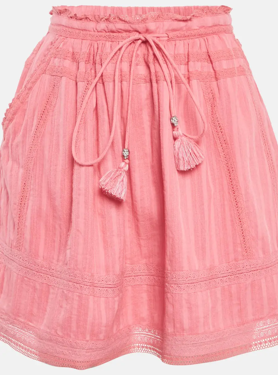 Zadig & Voltaire Pink Cotton Lace Trimmed Joxini Mini Skirt M