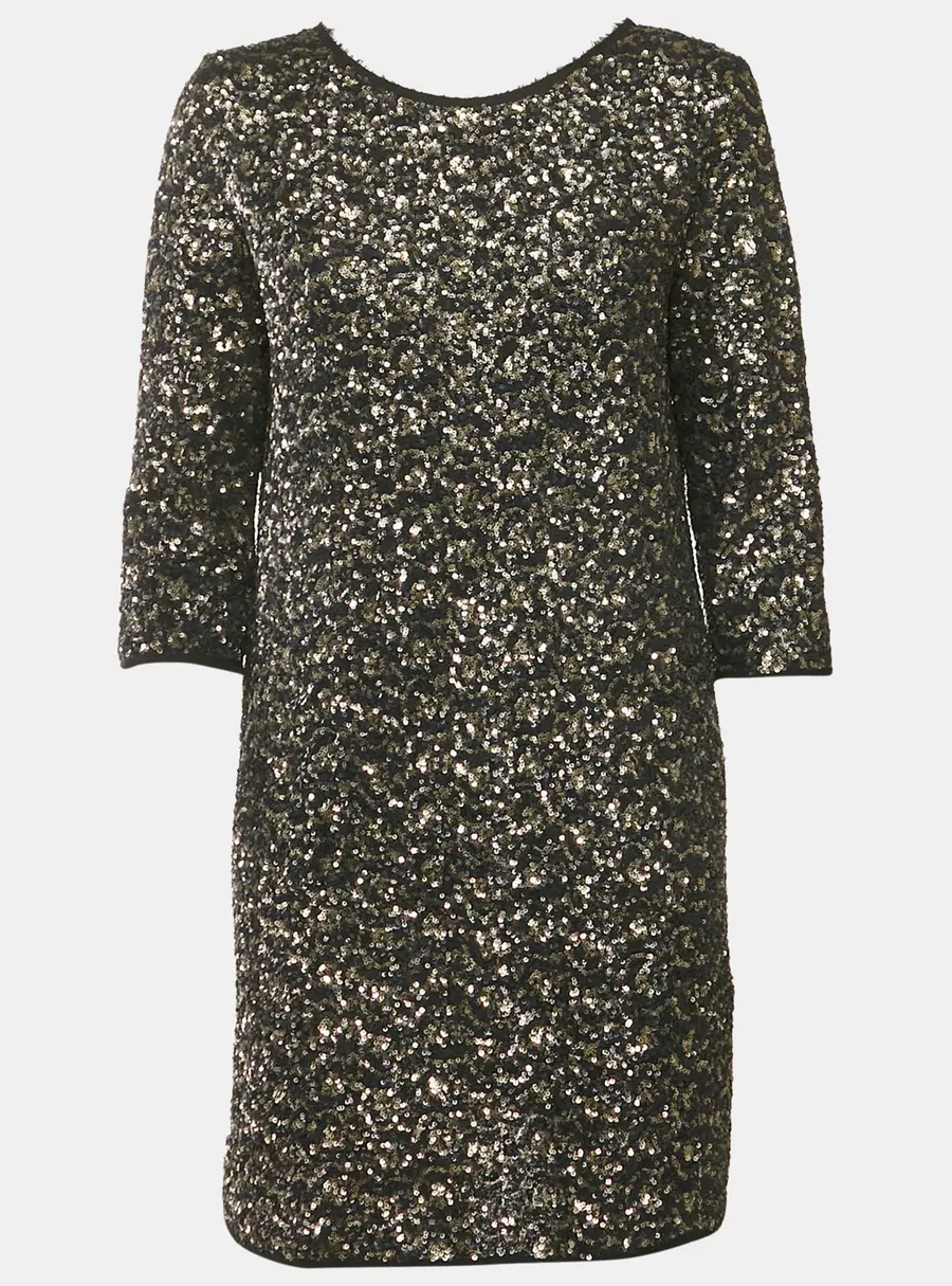 Zadig & Voltaire Black/Metallic Sequin Deluxe Rousse Mini Dress M