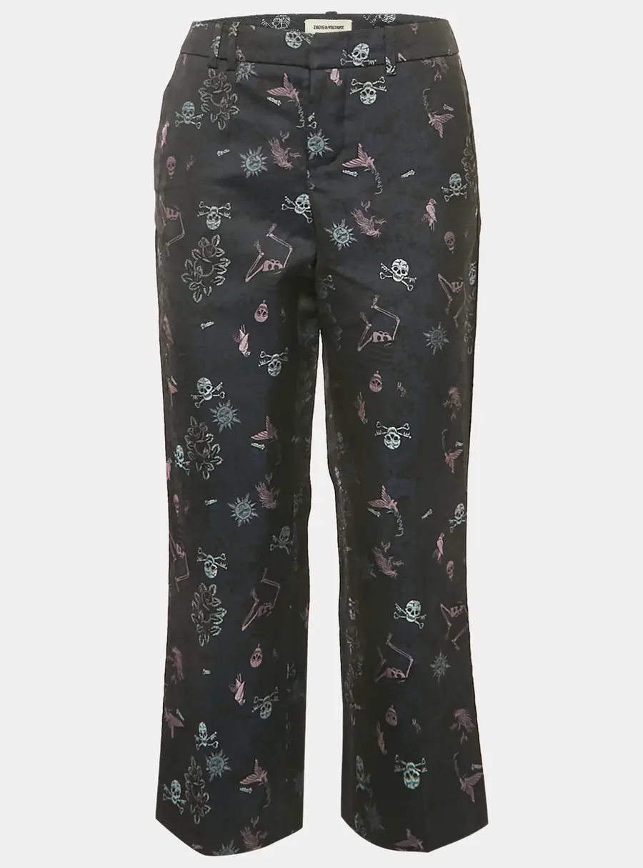 Zadig & Voltaire Navy Blue Tattoo Posh Jacquard Trousers M