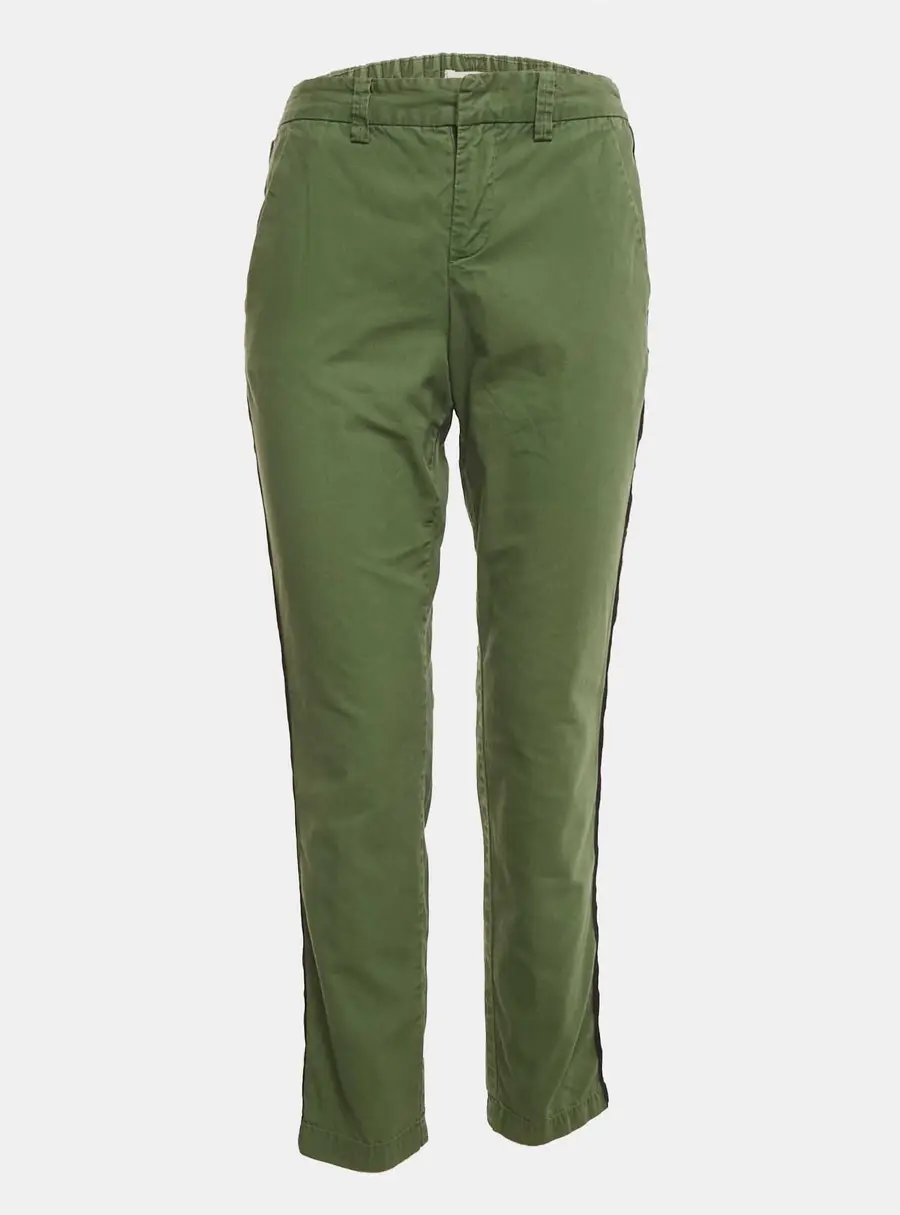 Zadig & Voltaire Olive Green Cotton Side Band Trousers S