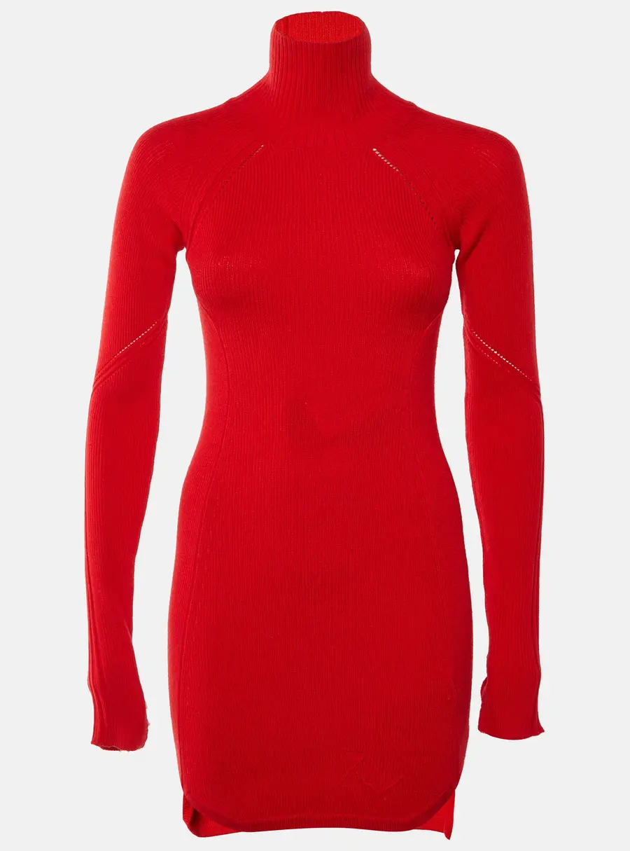 Zadig & Voltaire Red Wool Knit Viky Mini Dress XS