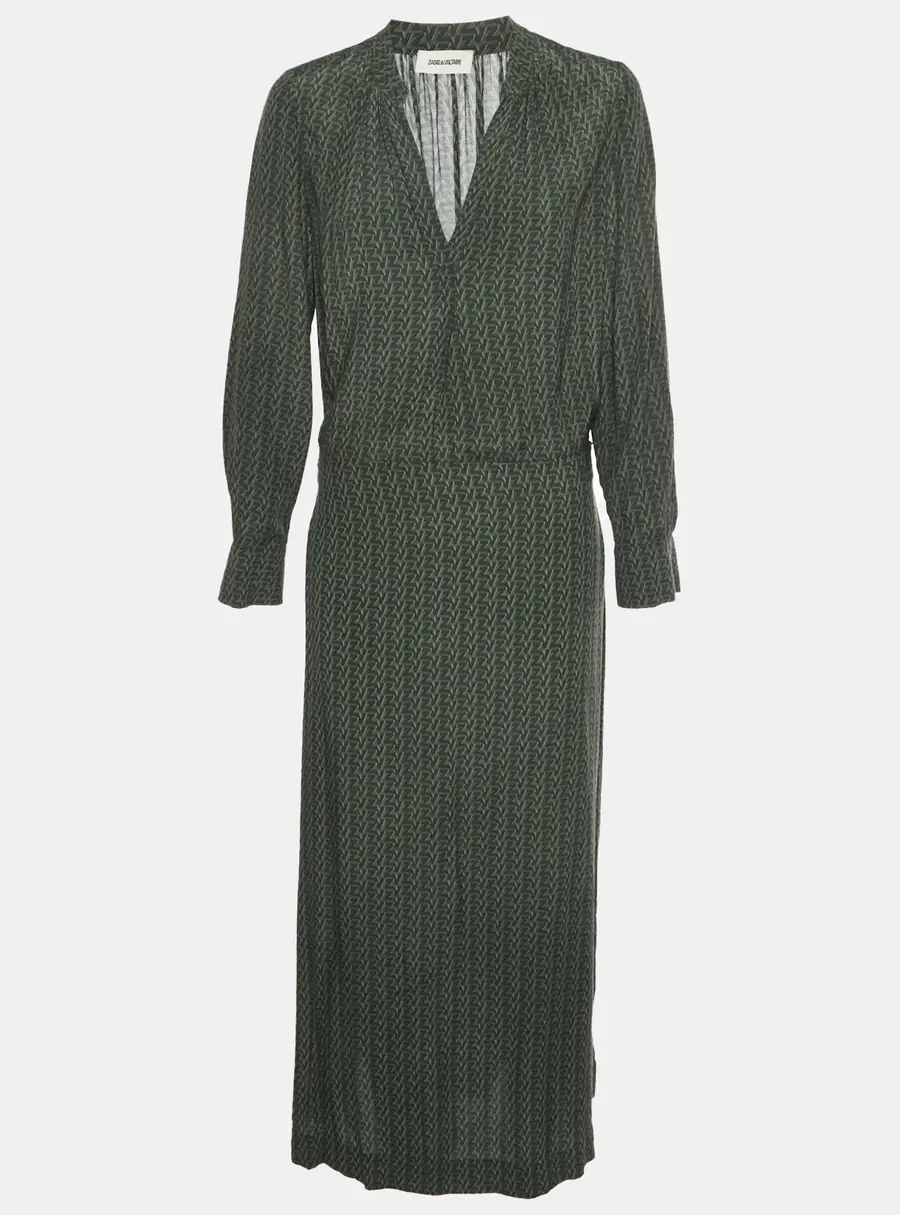 Zadig & Voltaire Green Rinki ZV Print Crepe Maxi Dress S