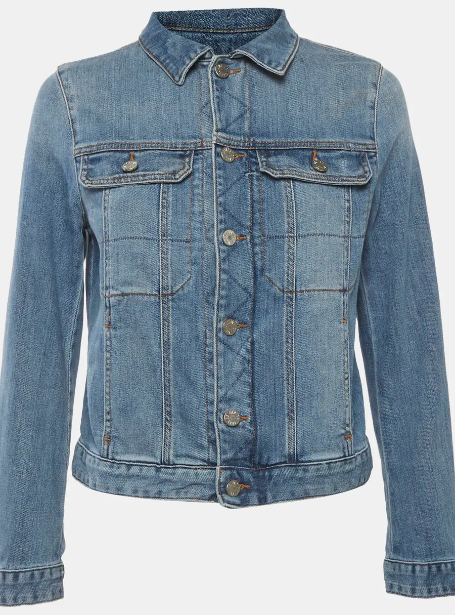 Zadig & Voltaire Blue Denim Button Up Jacket L
