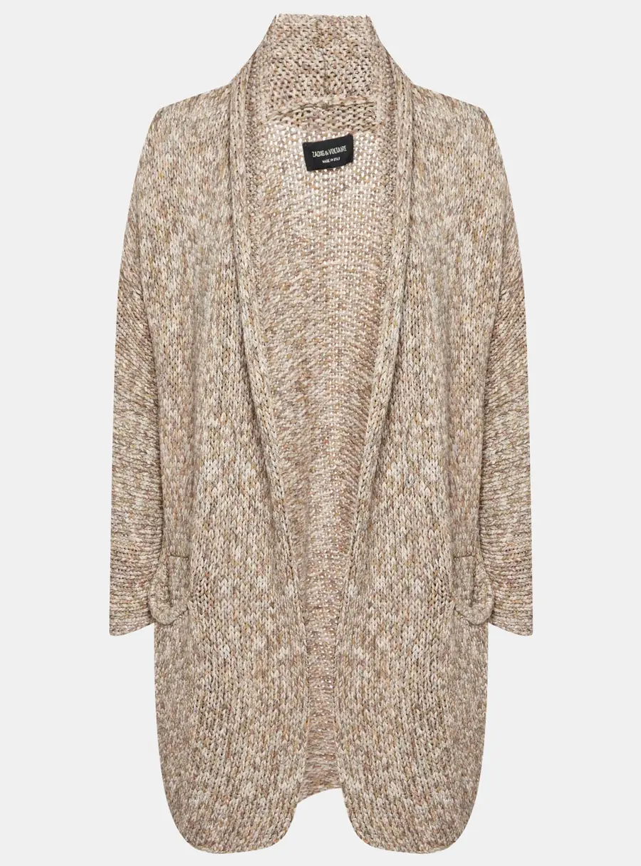 Zadig & Voltaire Multicolor Cotton Knit Open Front Long Cardigan M/L