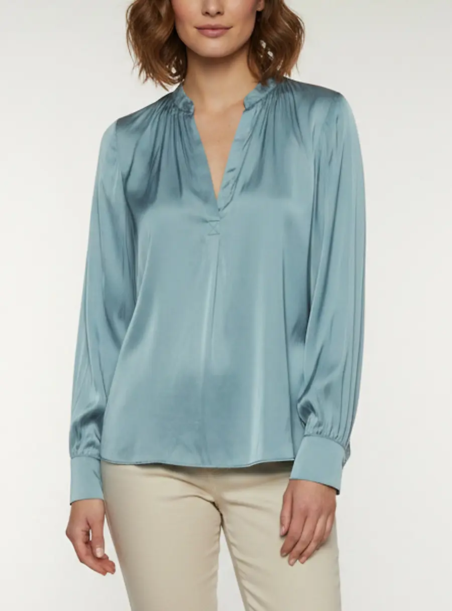 Zadig & Voltaire Blue Satin Long Sleeve Blouse Tink S