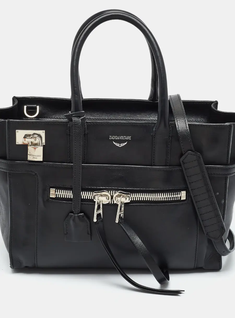 Zadig & Voltaire Candide Medium Black Leather Tote