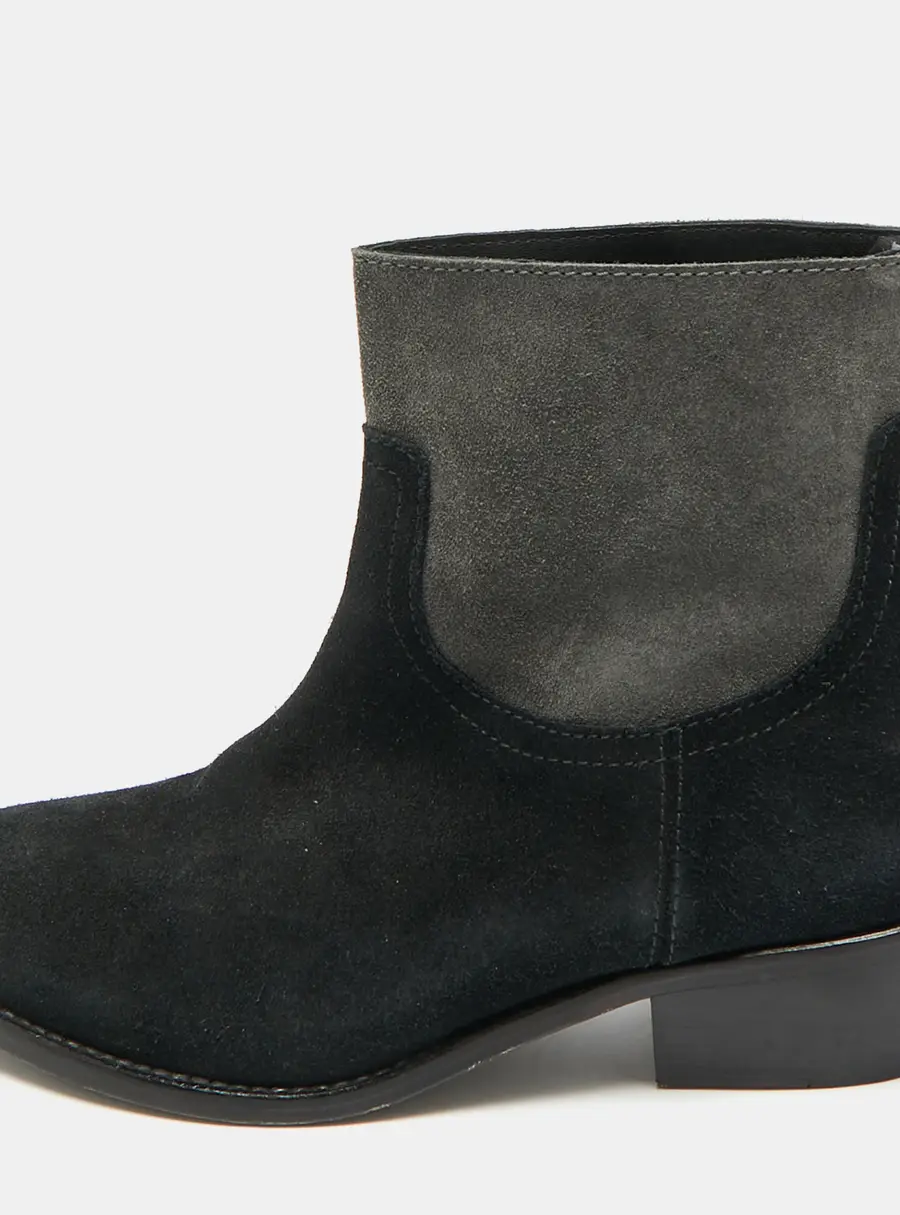 Zadig & Voltaire Teddy Size 37 Black/Grey Suede Ankle Length Boots