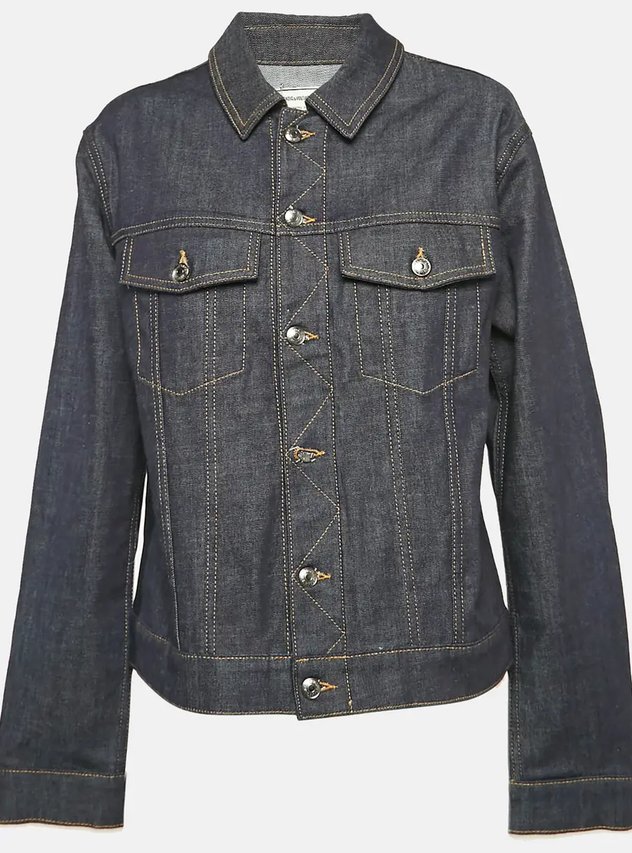 Zadig & Voltaire Blue Denim Button Front Jacket XL