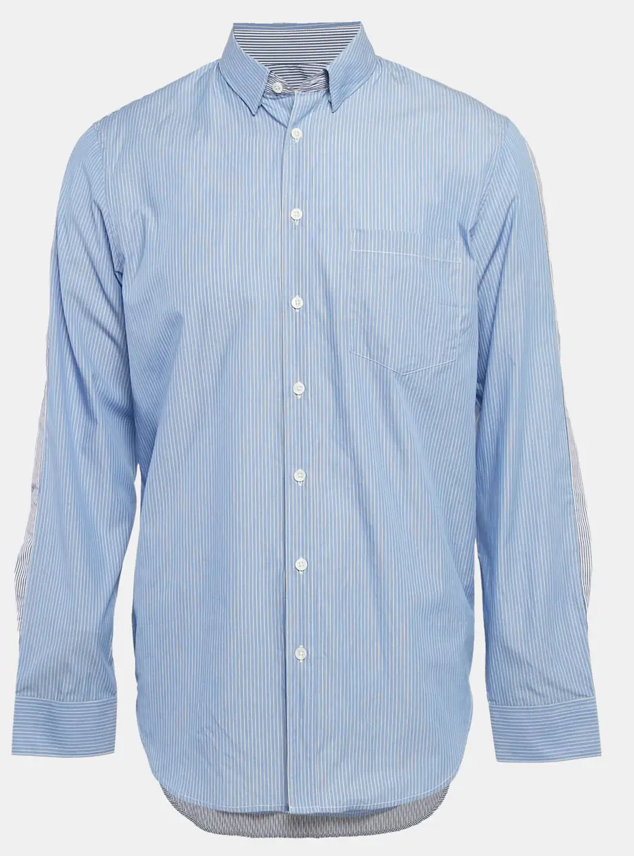 Zadig & Voltaire Blue Stripe Cotton Button Front Shirt L