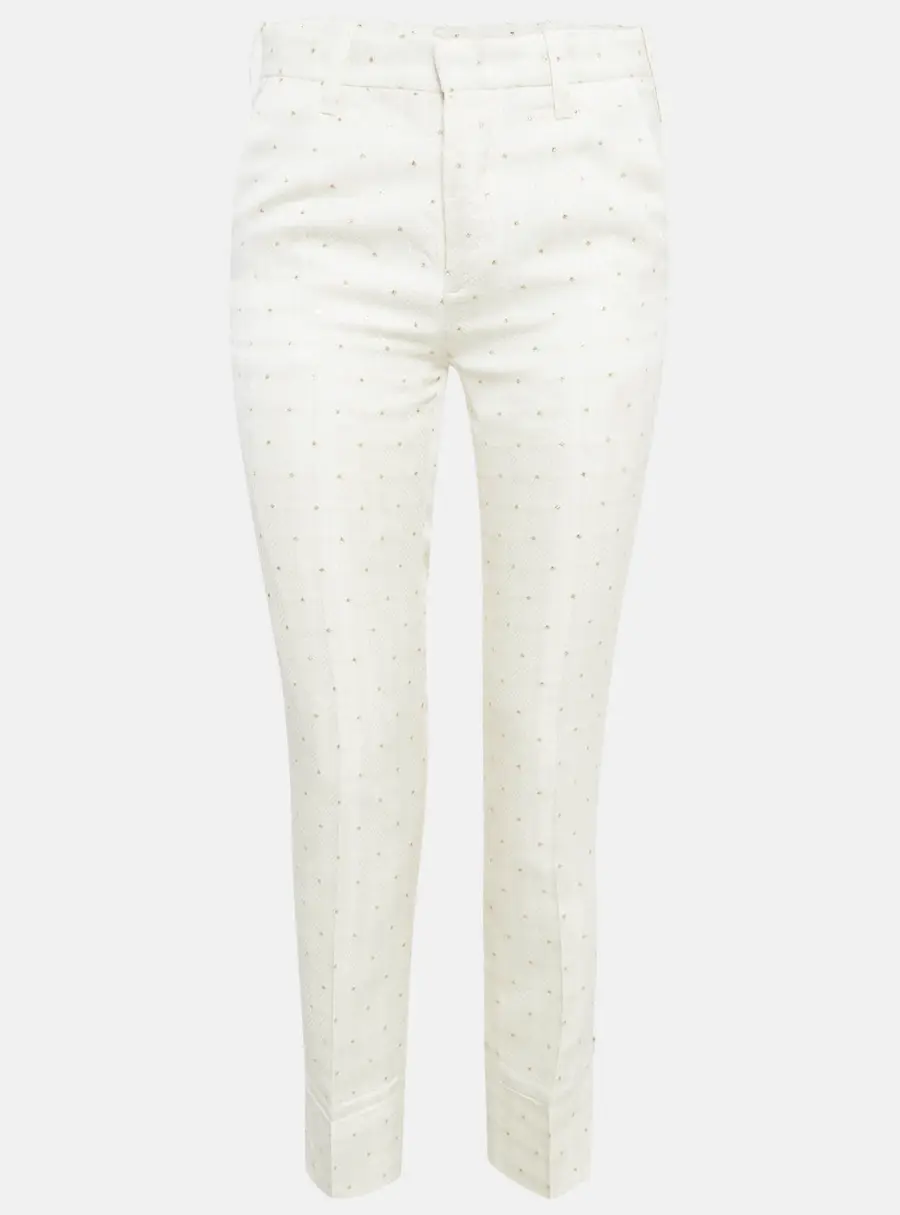 Zadig & Voltaire Off White Star Pist Jacquard Straight Leg Trousers M