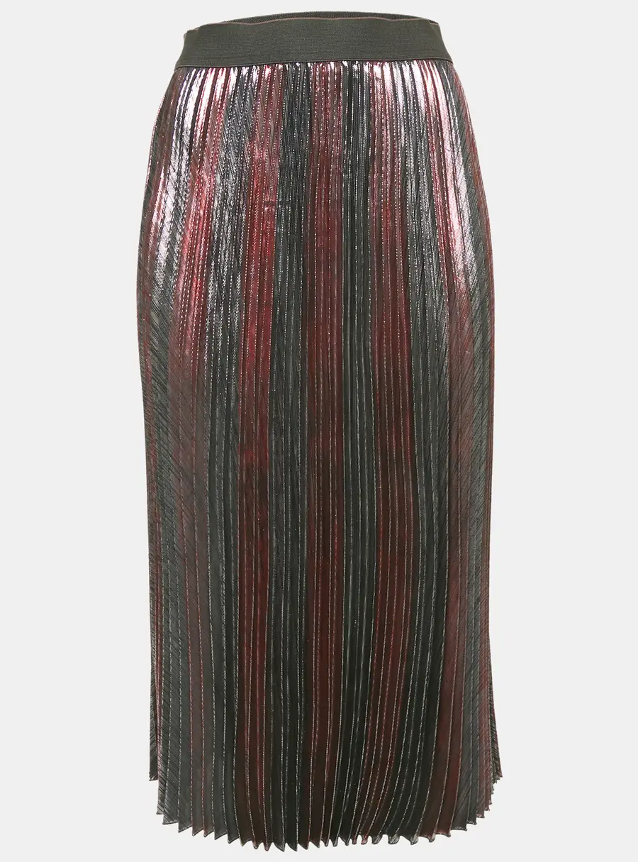 Zadig & Voltaire Metallic Lurex Plissé Midi Joyce Skirt S