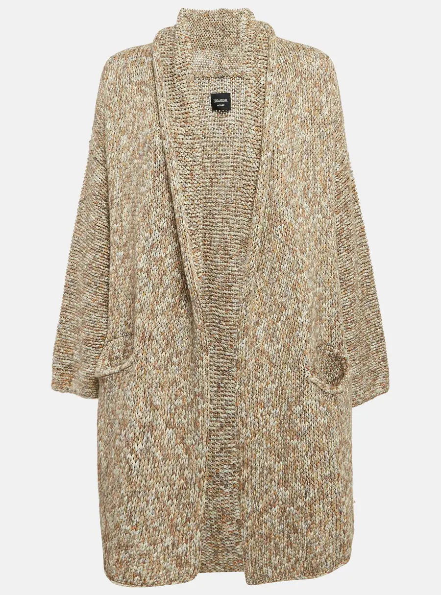 Zadig & Voltaire Brown Cotton Rib Knit Mia Cardigan M/L