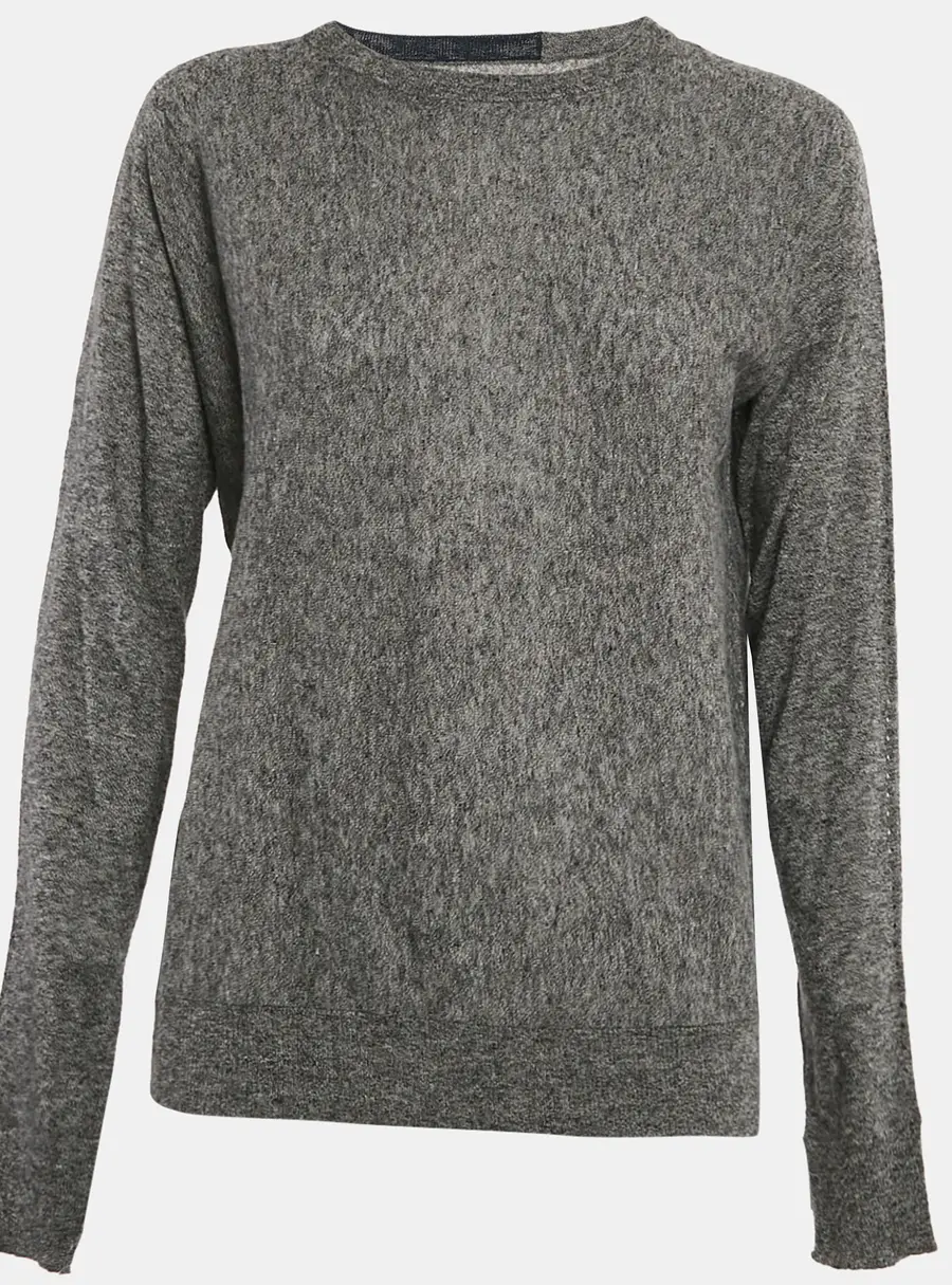 Zadig & Voltaire Grey Cashmere Full Sleeve Crisp Sweater L