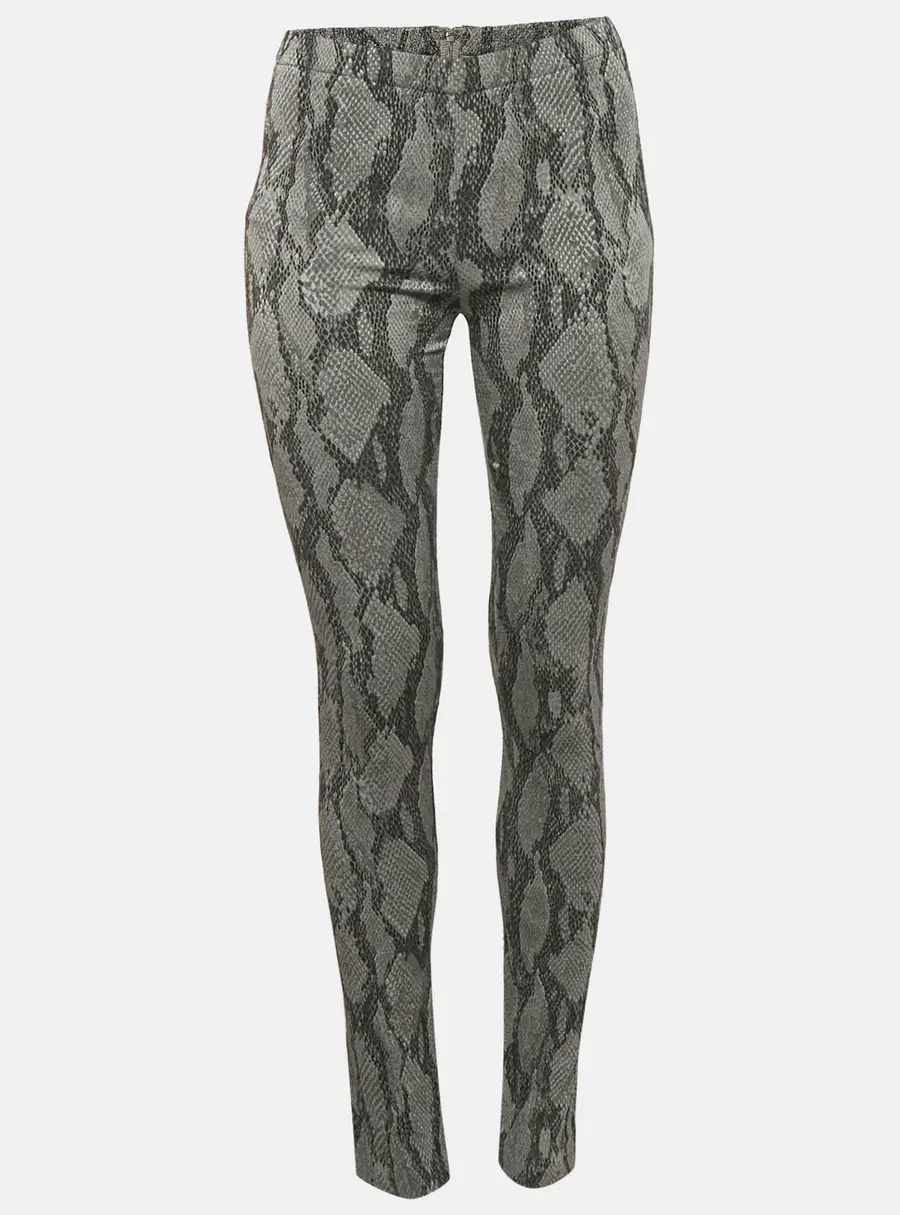 Zadig & Voltaire Grey Pharell Python Print Cotton Skinny Pants M